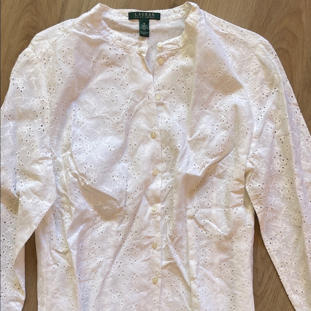 Ralph Lauren White 100% Cotton Blouse